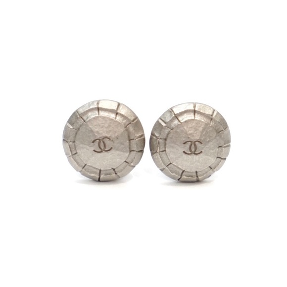 CHANEL Jewelry - Chanel Vintage Silver 1999 Round Logo Earrings